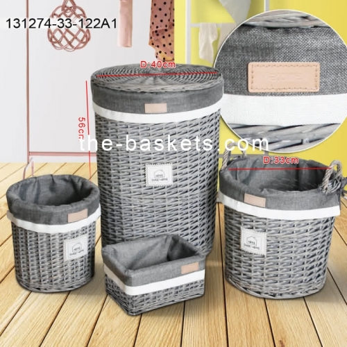 Willow hamper with liner