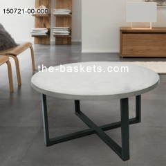 Concrete coffee table with steel legs