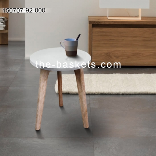 Concrete coffee table with wood legs