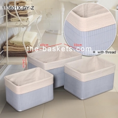 Bamboo storage basket with liner