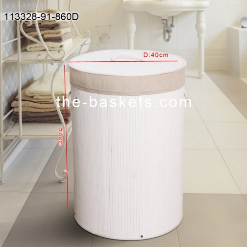 Foldable Bamboo hamper with liner