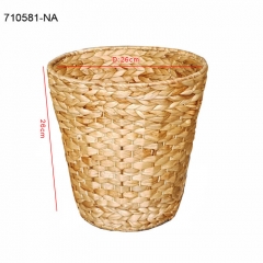 Round water hyacinth laundry hamper