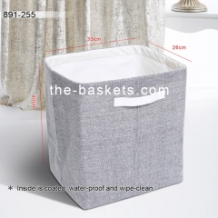 Fabric rectangular basket with aluminum handle
