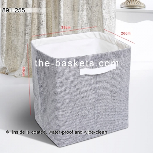 Fabric rectangular basket with aluminum handle