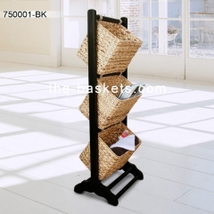 Magazine rack with three tiers