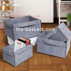 Felt basket with cuff