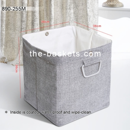 Fabric square basket with aluminum handle