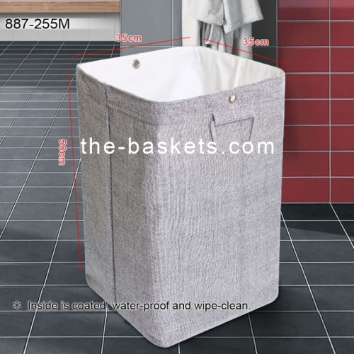 Fabric laundry hamper with aluminum handle