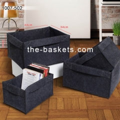 Felt basket with cuff