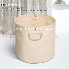 Fabric round basket with aluminum handle