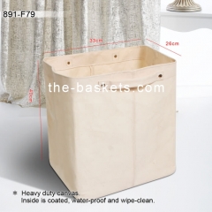 Fabric rectangular basket with aluminum handle