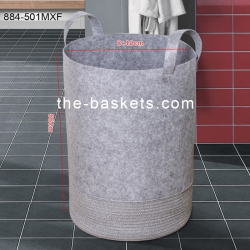 Fabric laundry hamper with long handle