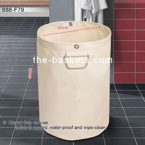 Fabric laundry hamper with aluminum handle