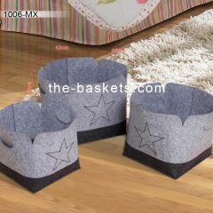 Felt basket in two-tone color