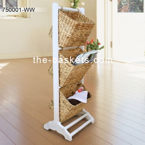 Magazine rack with three tiers