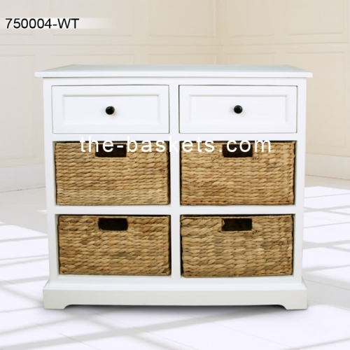 Cabinet with two drawers and four storage baskets
