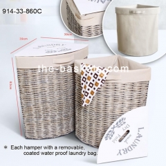 Resin wicker corner hamper