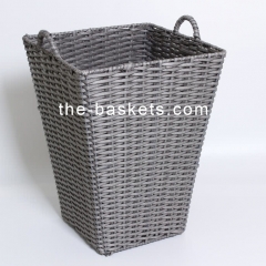 Resin wicker laundry hamper tapered shape