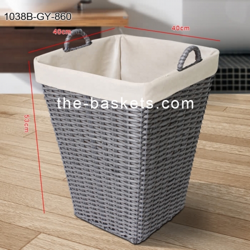 Resin wicker laundry hamper tapered shape