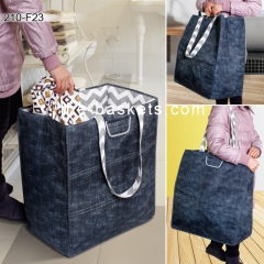 K/D Fabric laudnry basket with long carrying handle
