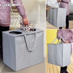 Fabric laundry sorter with long handles,