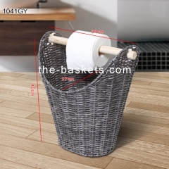 Resin wicker toilet roll holder