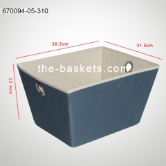 Rectangular tapered fabric storage basket