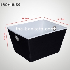 Rectangular tapered fabric storage basket