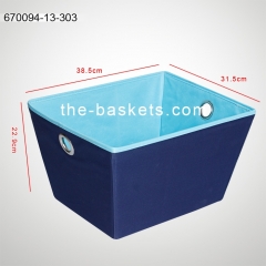 Rectangular tapered fabric storage basket