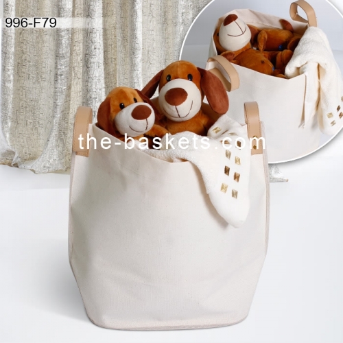 Foldable storage basket with water resistant PE Coating on backside