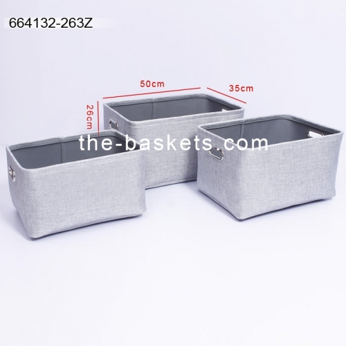 Storage baskets in polyester fabric