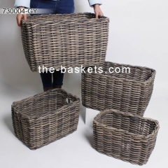 Resin wicker storage basket