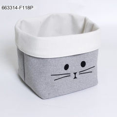 Foldable fabric storage basket