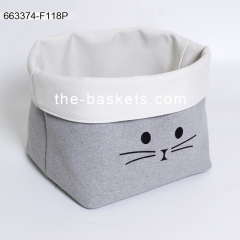 Foldable fabric storage basket