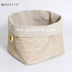 Foldable fabric storage basket