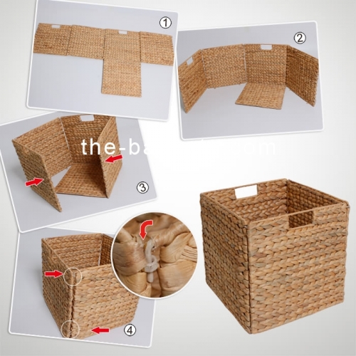 Foldable water hyacinth basket