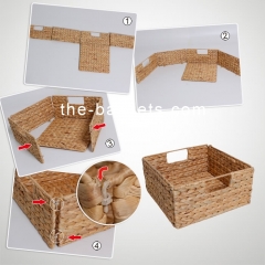 Foldable water hyacinth basket