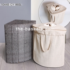 Resin wicker corner hamper