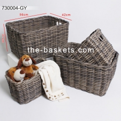 Resin wicker storage basket