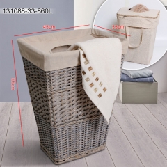 Rectangular tapered willow hamper with liner