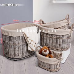 Willow oval storage baskets