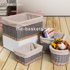 Willow combined resin wicker storage baskets