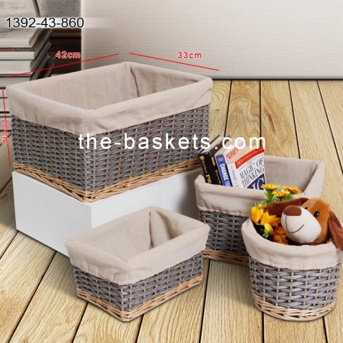 Willow combined resin wicker storage baskets