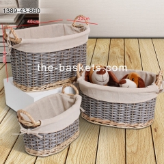 Willow combined resin wicker oval storage baskets