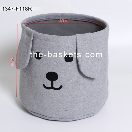 Foldable fabric storage basket