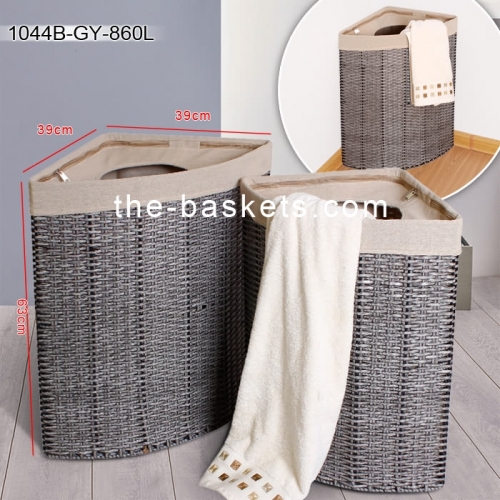 Resin wicker corner hamper