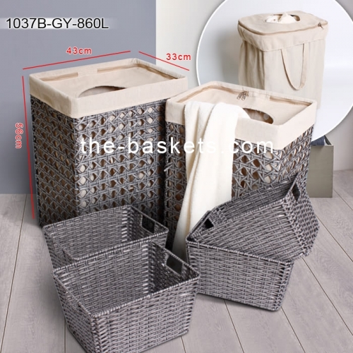PP strap laundry hamper with open weave