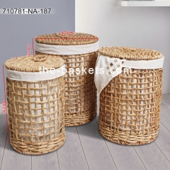 Water hyacinth laundry hamper