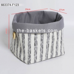 Foldable fabric storage basket