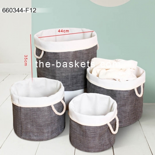 Fabric basket with cotton rope handle